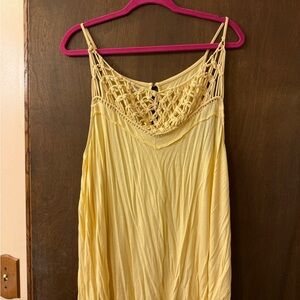 Maurices Yellow Crochet Tank Top